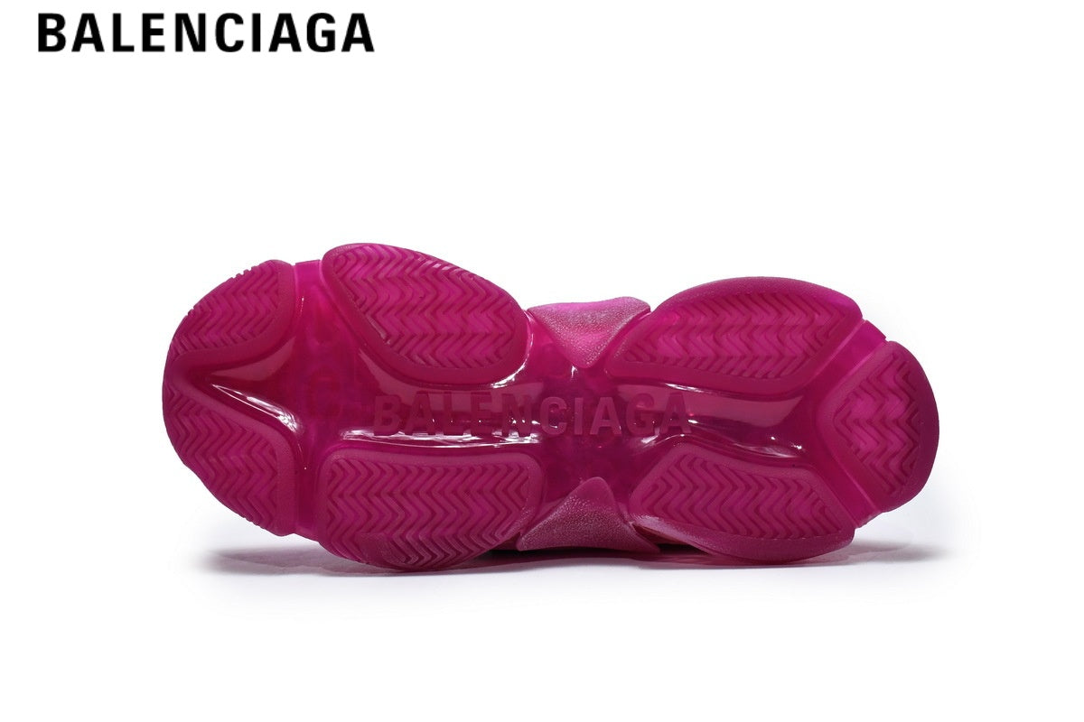 Balenciaga Triple S men's shoes women sneakers ¡ª Hot Pink, Clear Sole