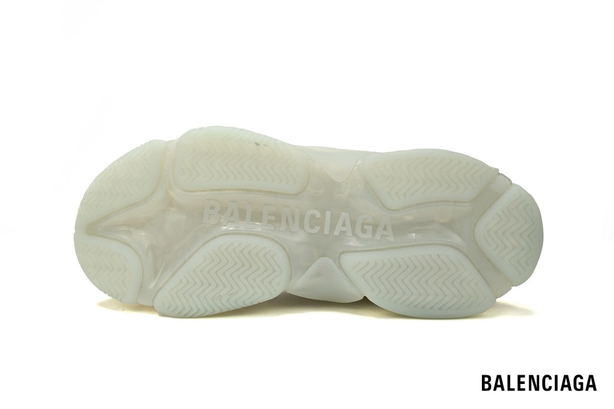 Balenciaga Triple S men's shoes women sneakers ¨C White & Clear Sole