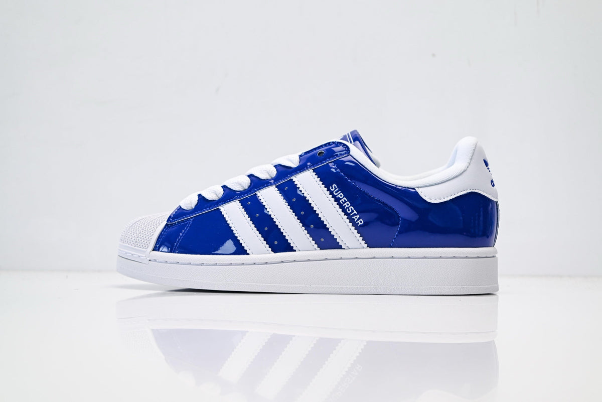 adidas Originals Superstar ¨C Glossy Royal Blue Patent with White 3-Stripes Shell Toe