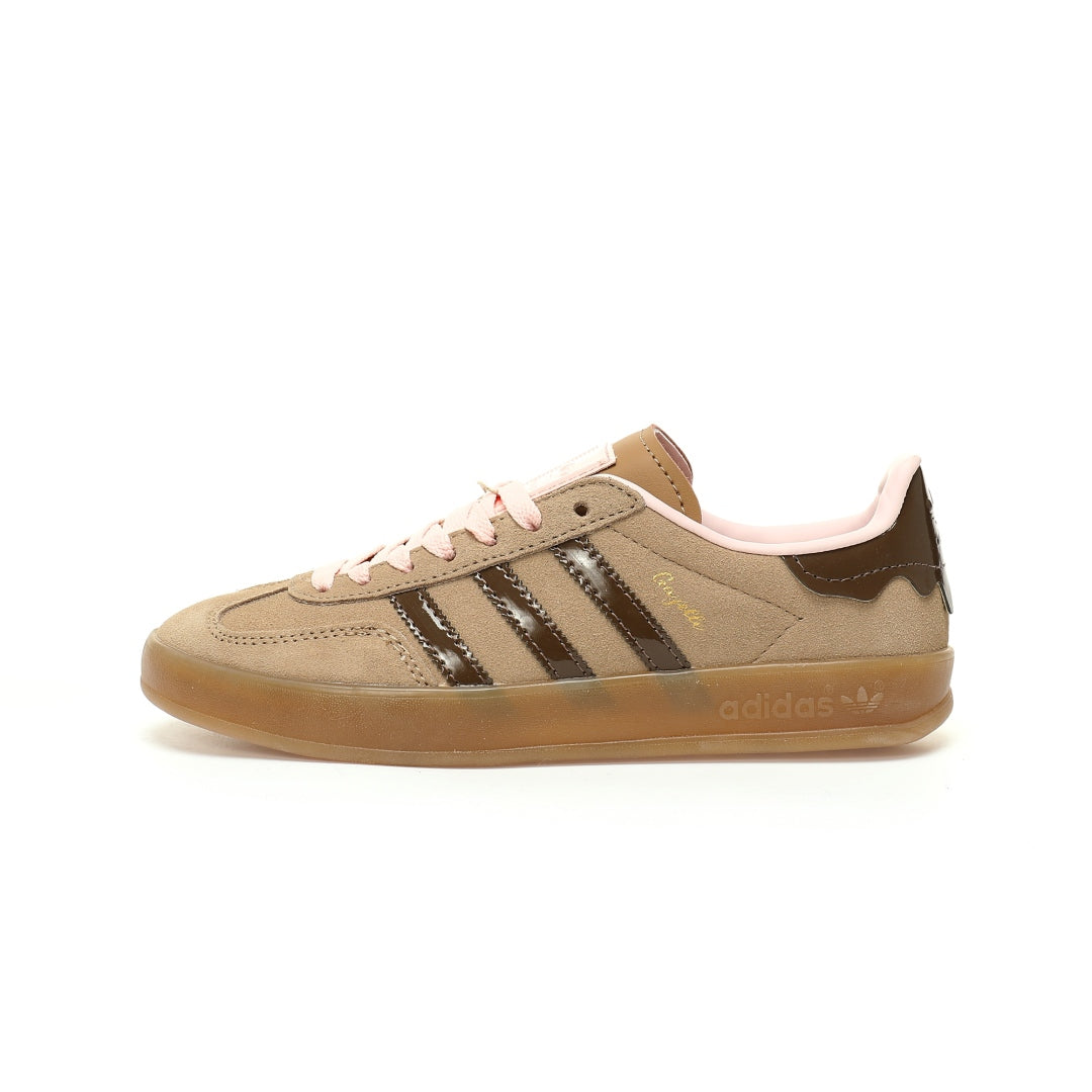 Adidas Originals Gazelle Indoor ¨C Tan / Brown Patent / Pink Gum Low-Top Sneakers