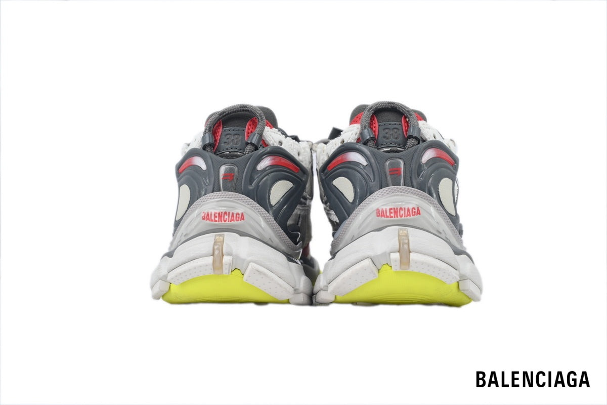 Balenciaga Runner men's shoes  women sneakers ¨C White, Red & Yellow