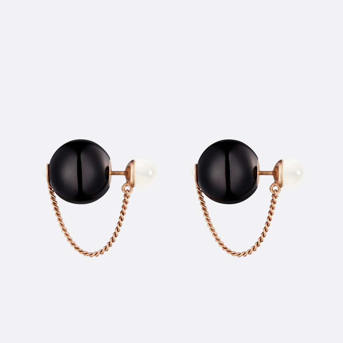 Dior Tribales Black Resin Pearl 18K Gold Earrings