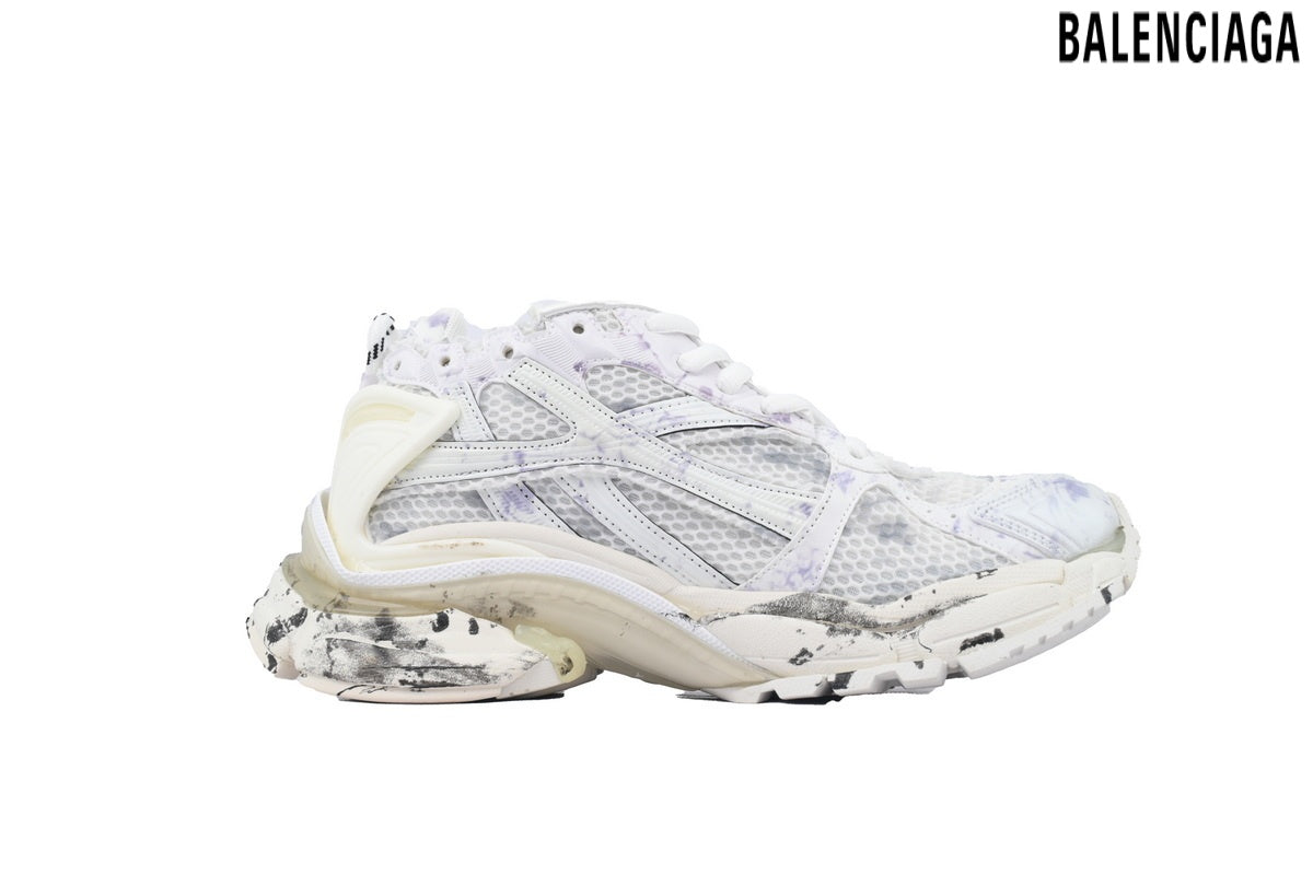 Balenciaga Runner men's shoes  women sneakers ¨C White & Purple Splatter