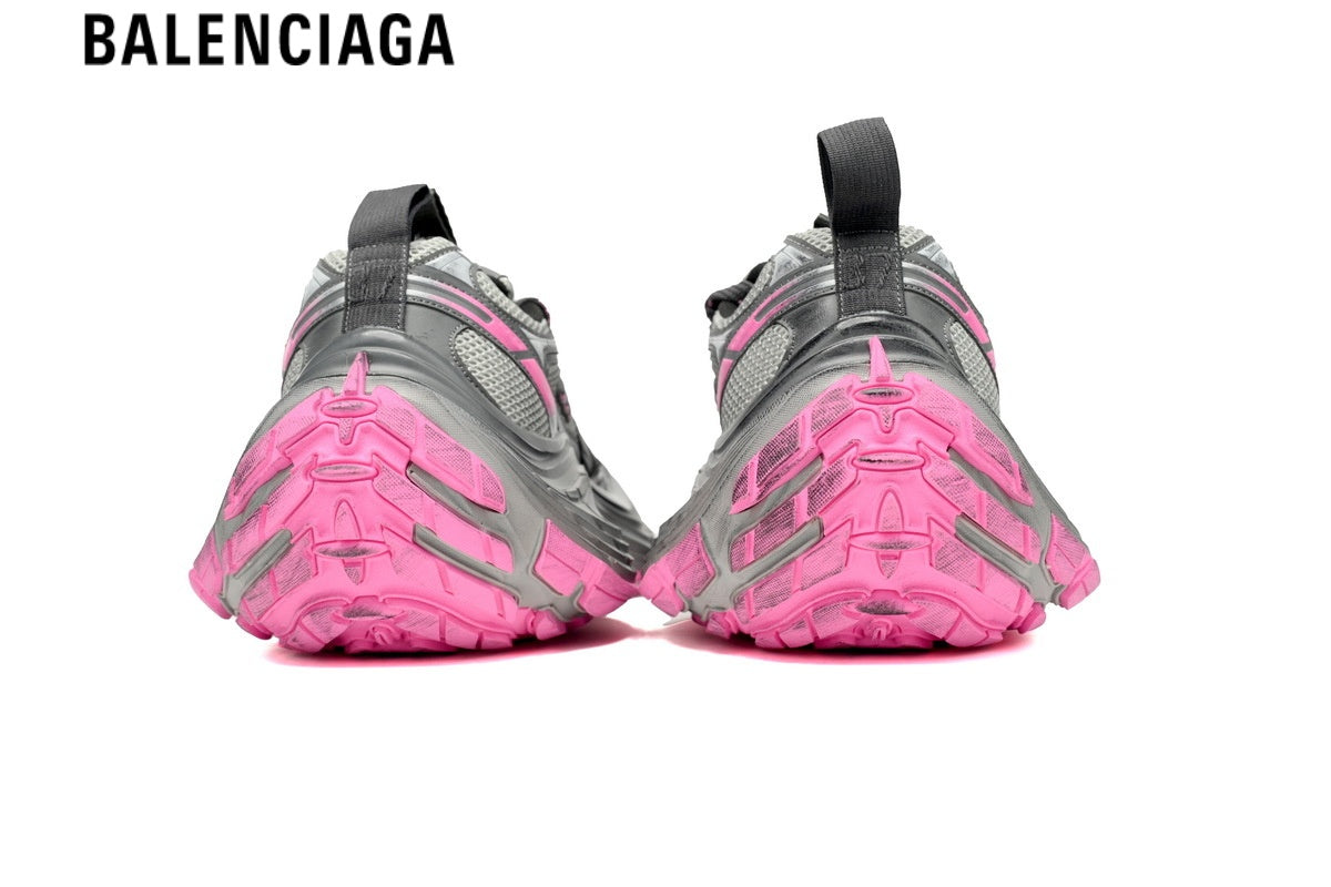 Balenciaga Cargo men's shoes  women sneakers¡ª Grey Mesh & Pink Distressed Overlays