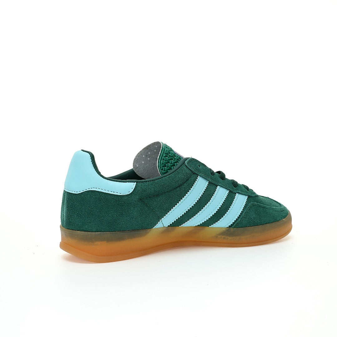Adidas Originals Gazelle Indoor ¨C Green / Light Blue Gum Suede Low-Top Sneakers