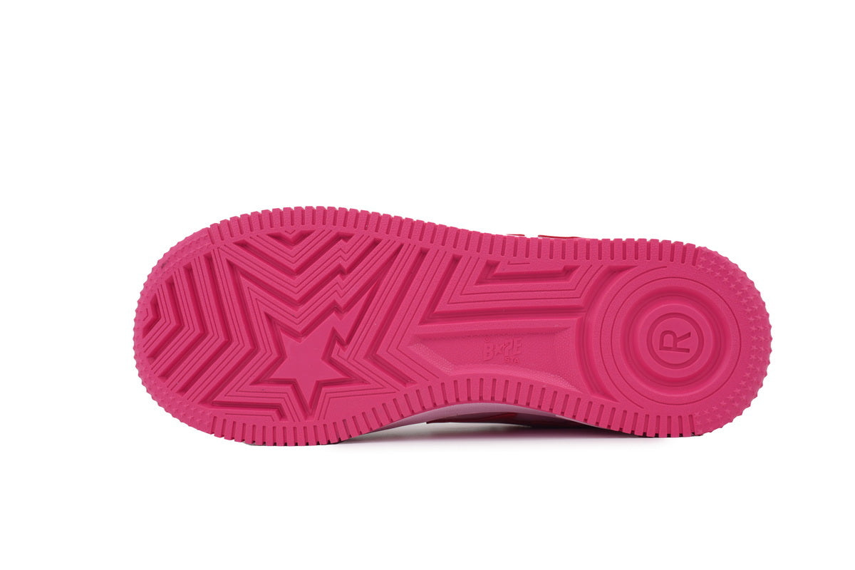 A BATHING APE BAPE STA Glossy Hot Pink Hello Kitty Graphic Sneakers | Women's & Men's Skate-Inspired Shoes
