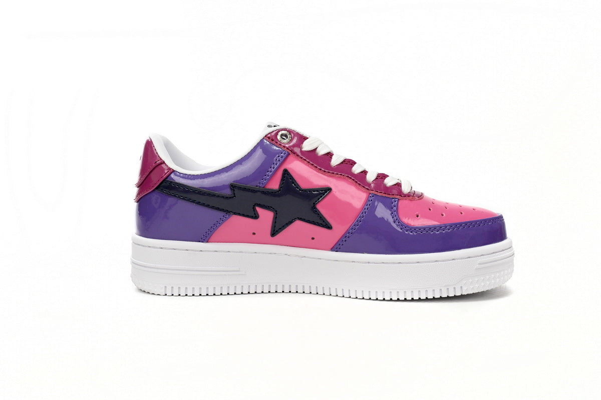 A BATHING APE BAPE STA Glossy Pink & Purple Sneakers | Women's & Men's Skate-Inspired Shoes