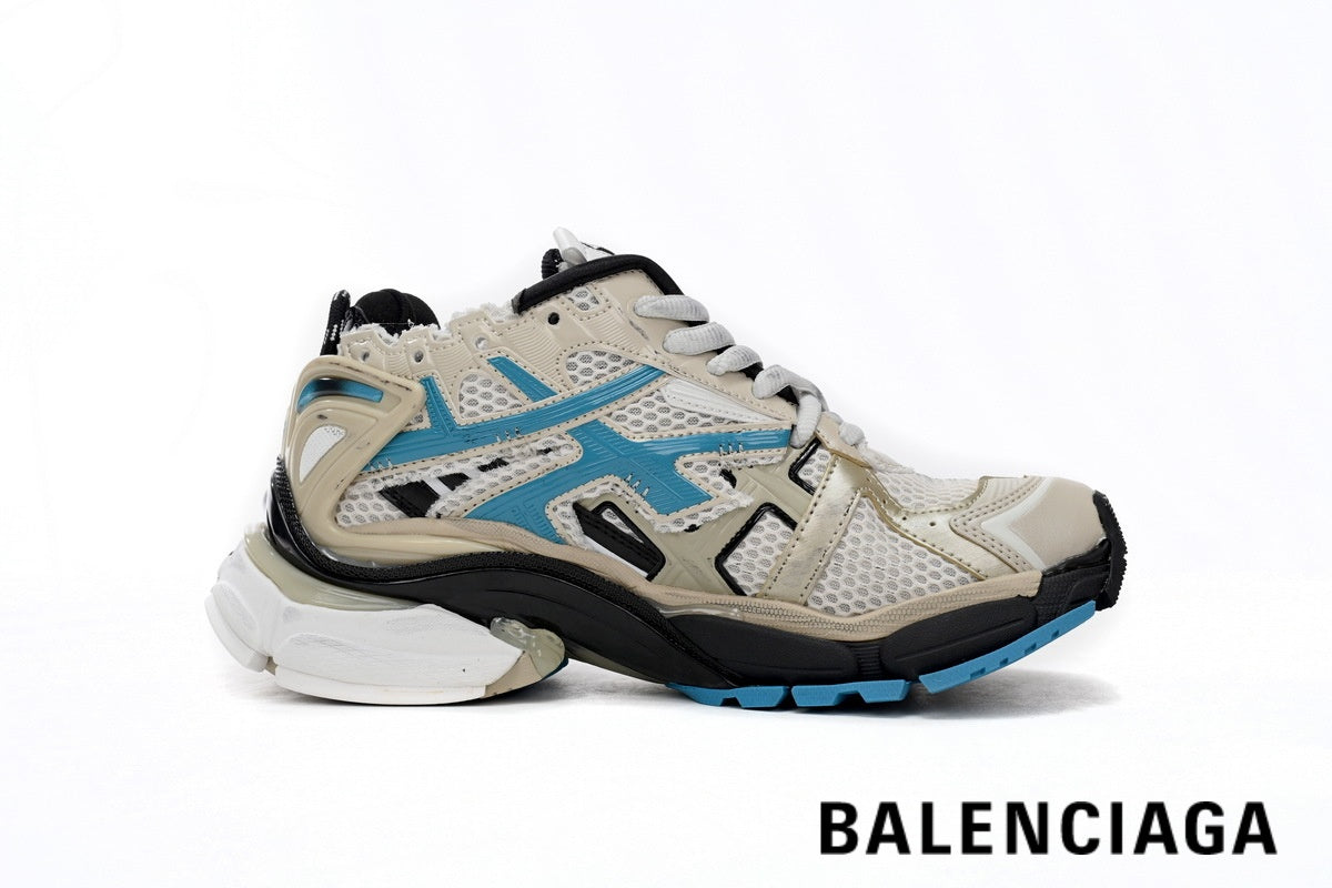 Balenciaga Runner men's shoes  women sneakers ¨C Beige & Blue
