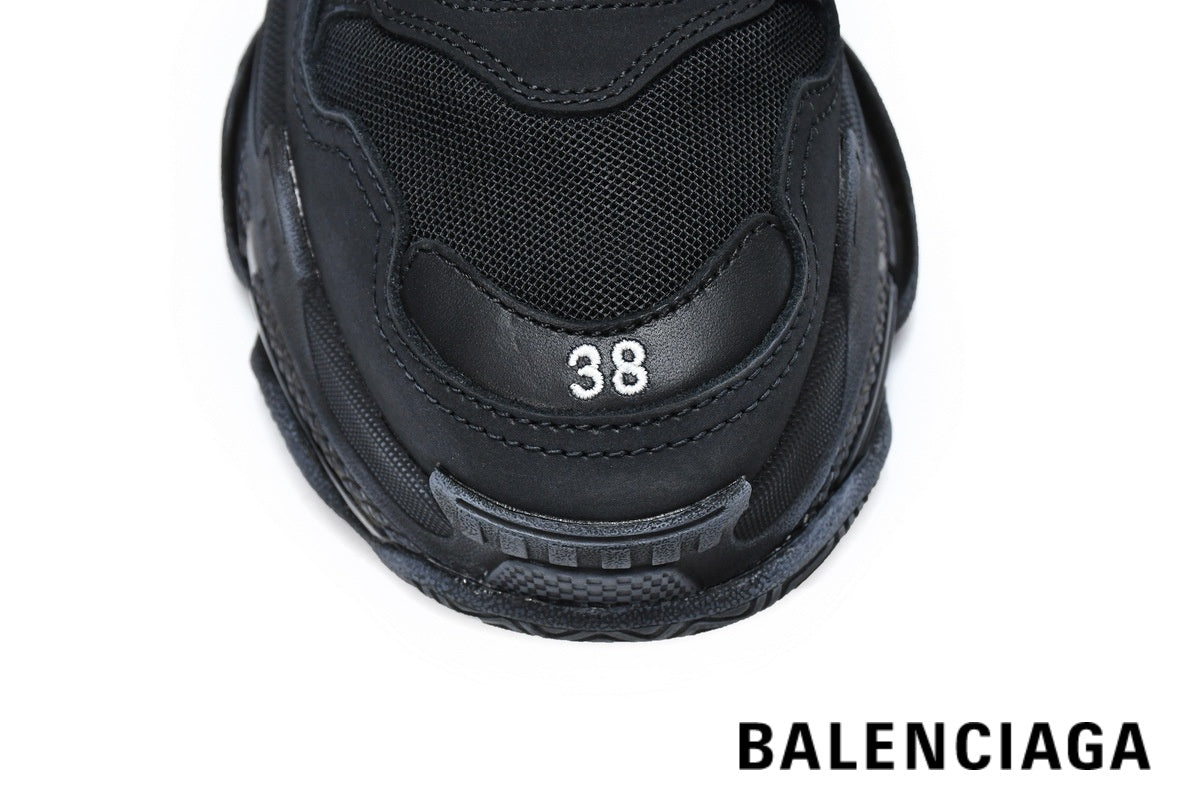Balenciaga Triple S men's shoes  women sneakers ¨C All Black
