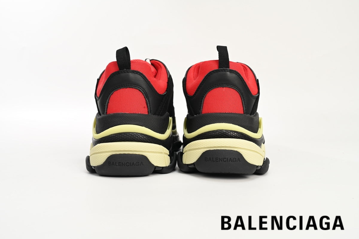 Balenciaga Triple S men's shoes  women sneakers¨C Black & Red