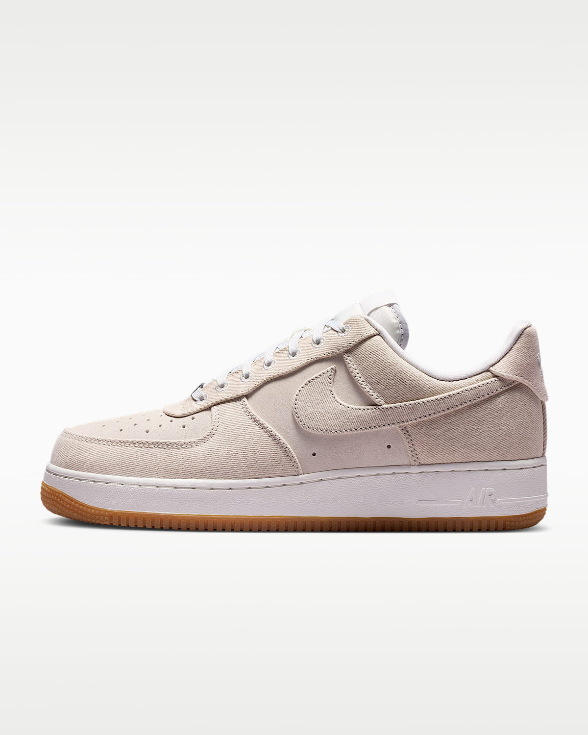 Nike Air Force 1 '07 Light Beige Denim Gum Sneakers mens low top shoes