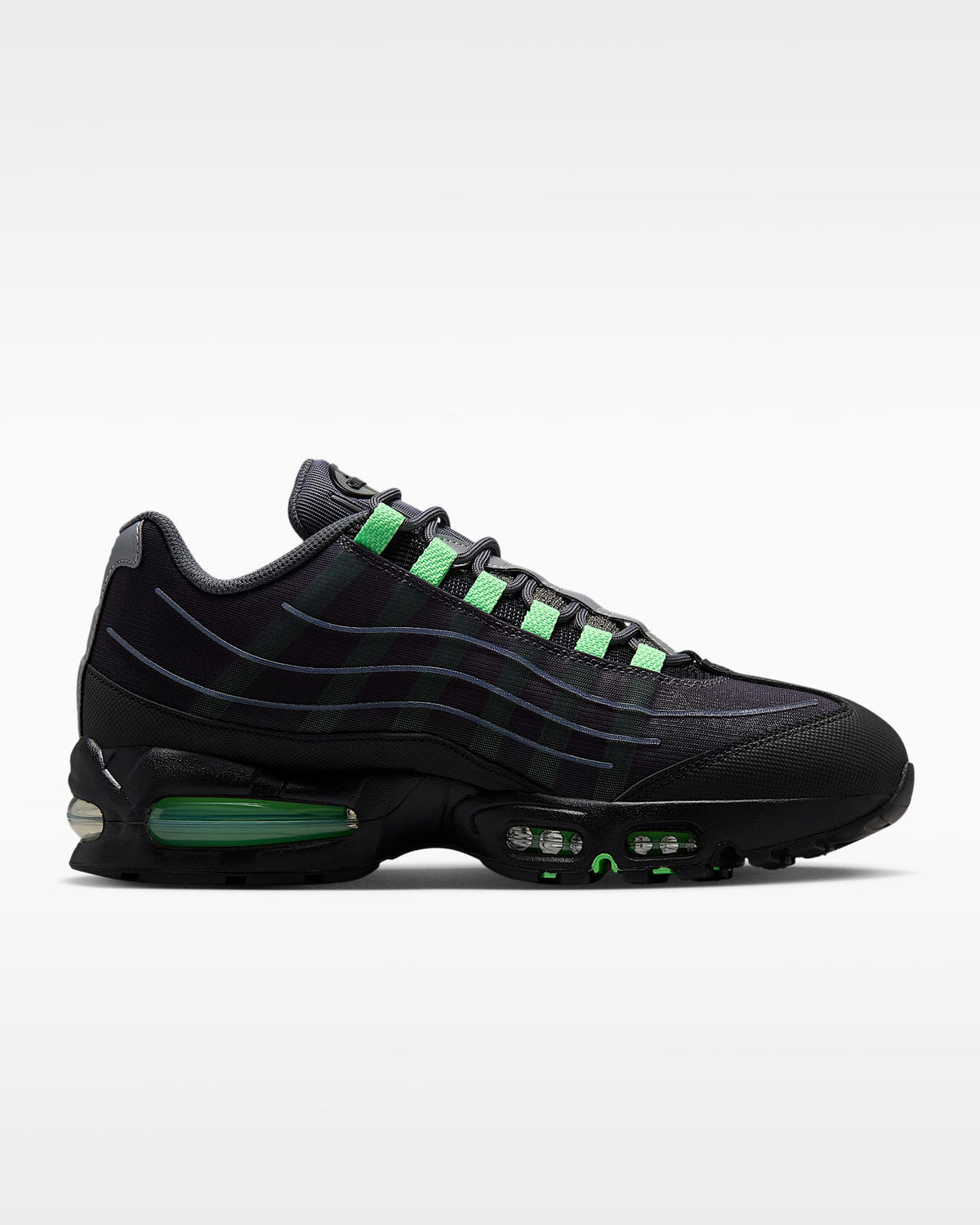 Nike Air Max 95 ¨C Black / Lime Green Mesh Athletic Sneakers