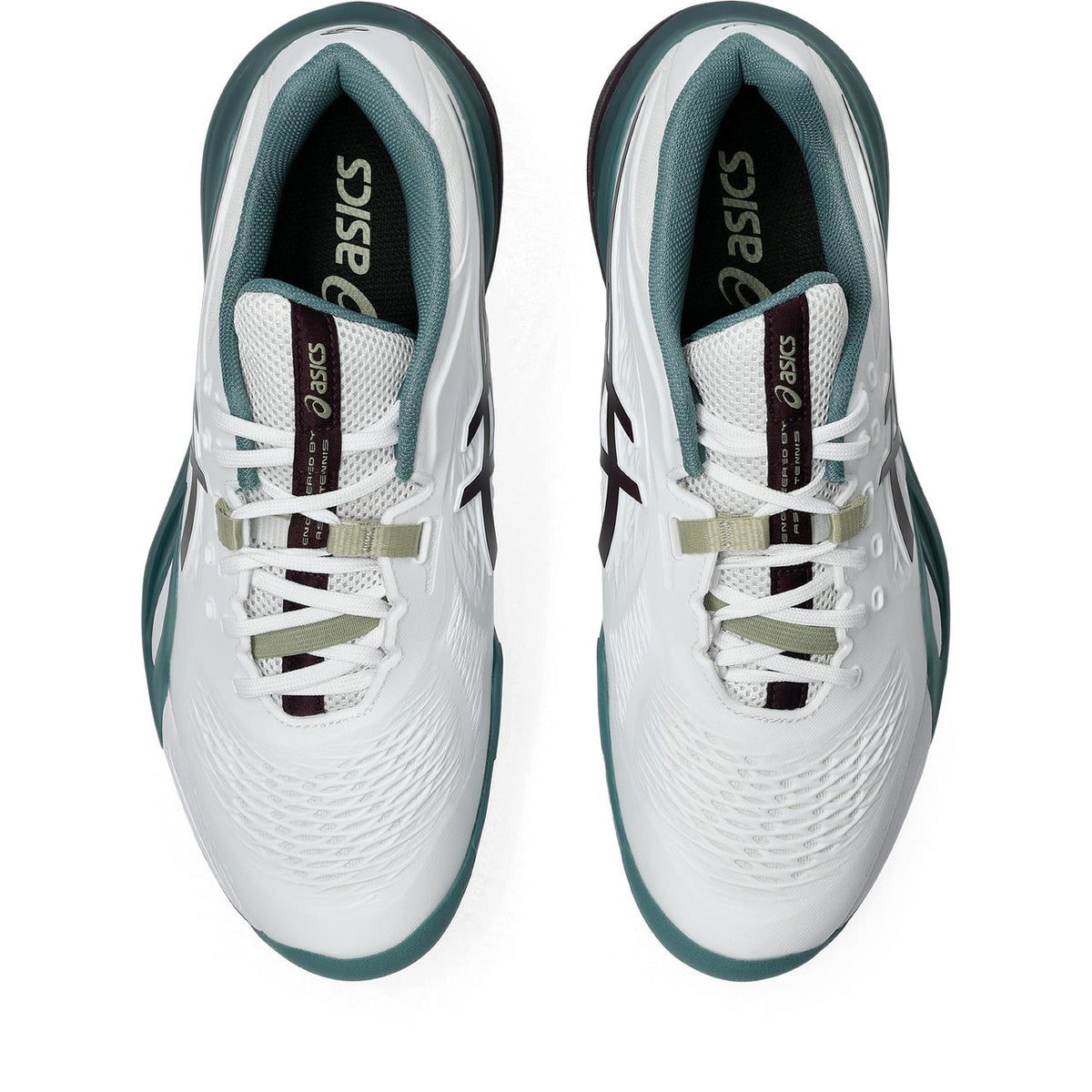 Asics womens shoes  neutral running shoes mens  sneakers Gel-Resolution ¨C White/Burgundy/Teal Tennis Sneaker