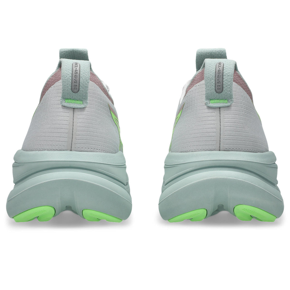 Asics womens shoes  neutral running shoes mens  sneakers Gel-Nimbus 27 Light Gray / Lime Green / Mint