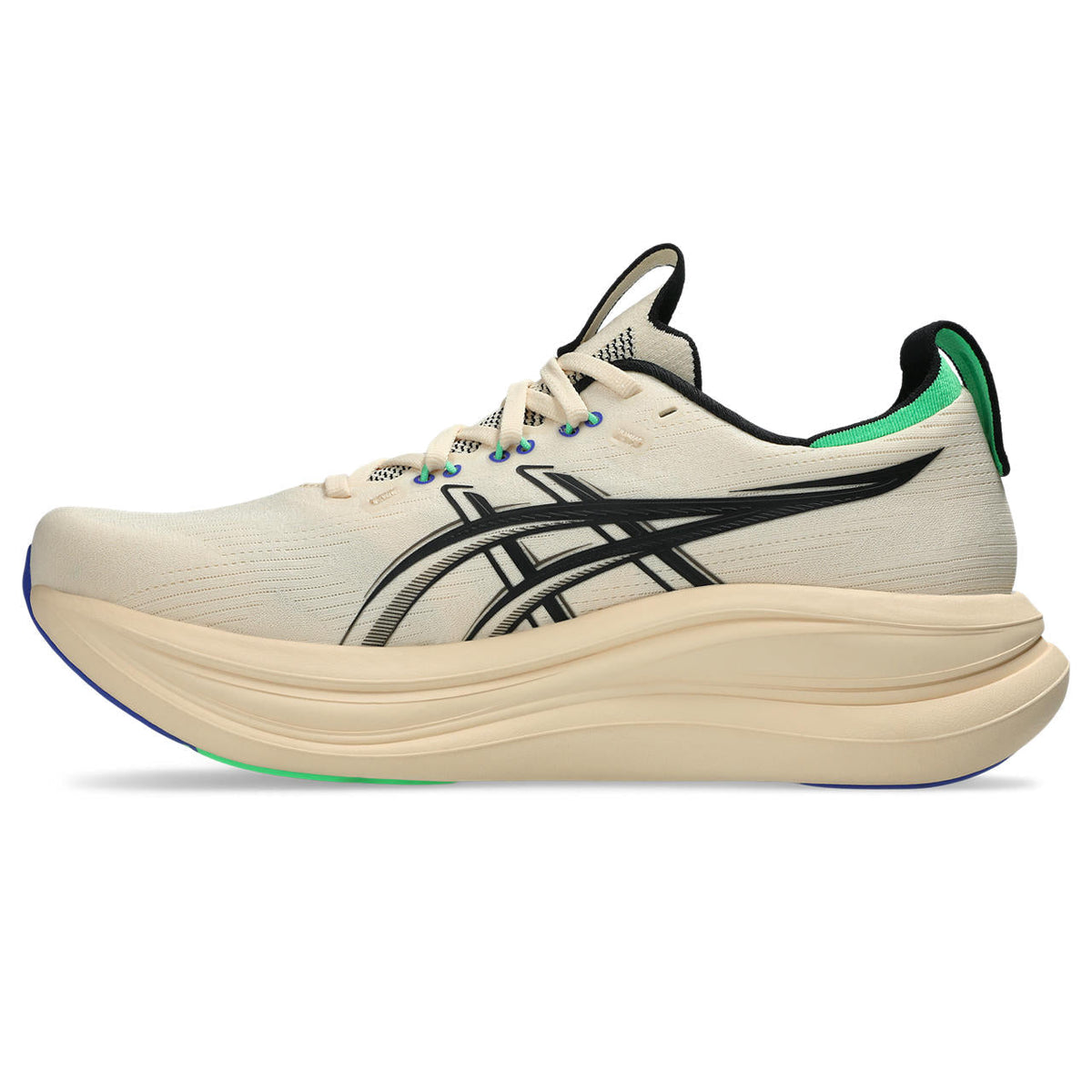 Asics womens shoes  neutral running shoes mens  sneakers Gel-Nimbus 28 ¨C Cream/Black/Green Running Shoe