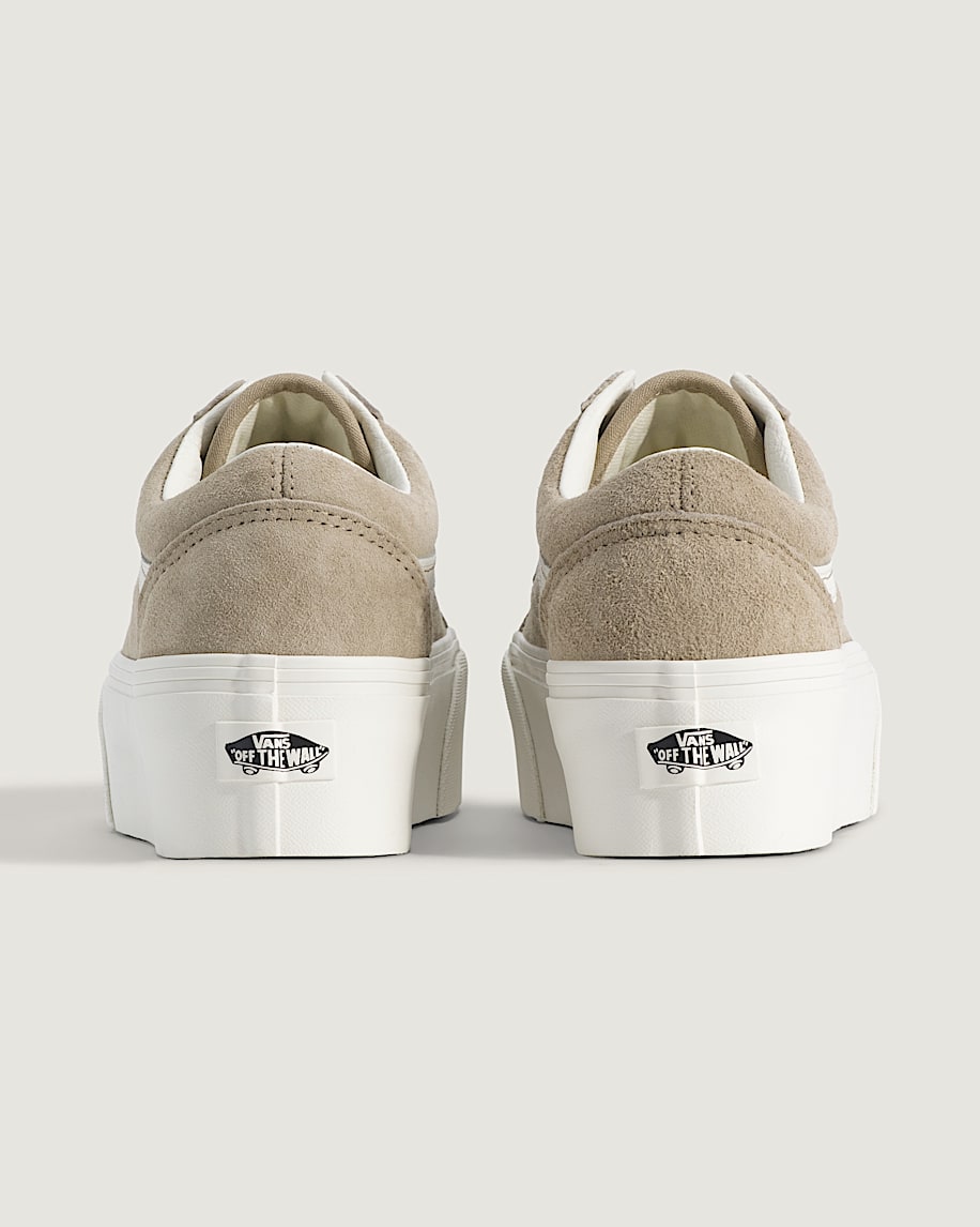 Vans Old Skool Stackform Beige White slip on shoes mens vans womens vans shoes slip on