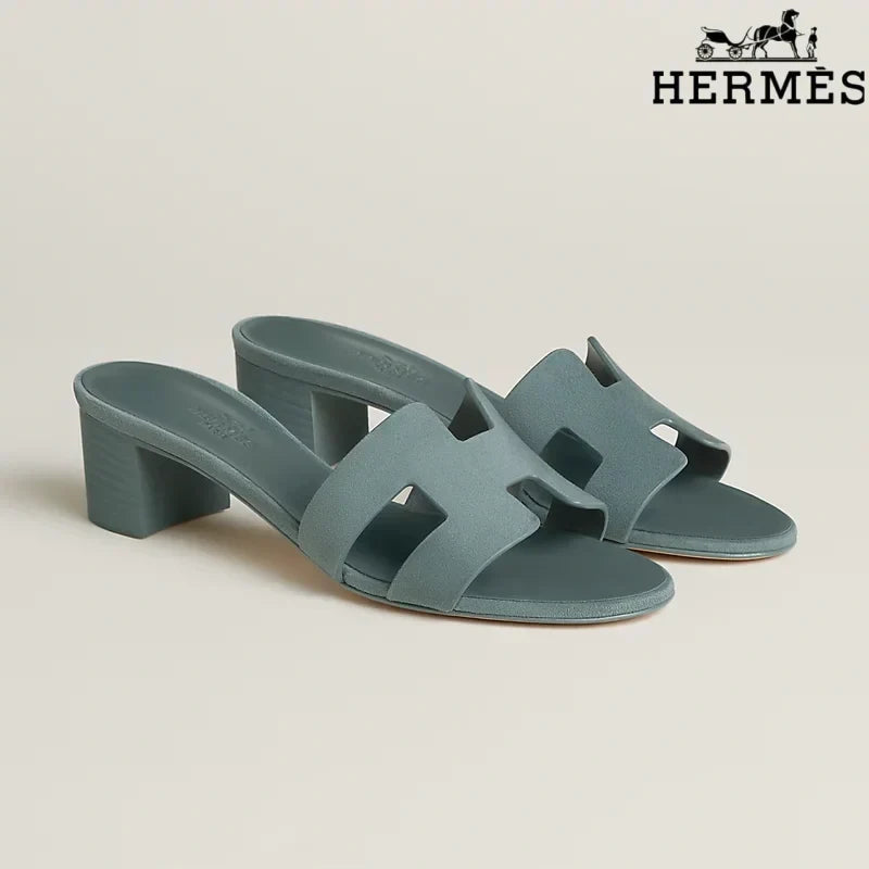 Herm¨¨s Oasis Grey-Green Heeled Sandal