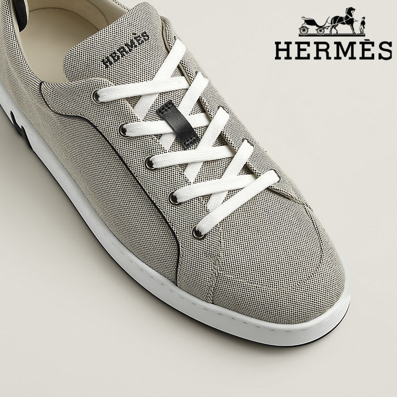 Herm¨¨s Grey Canvas Low Top Sneakers