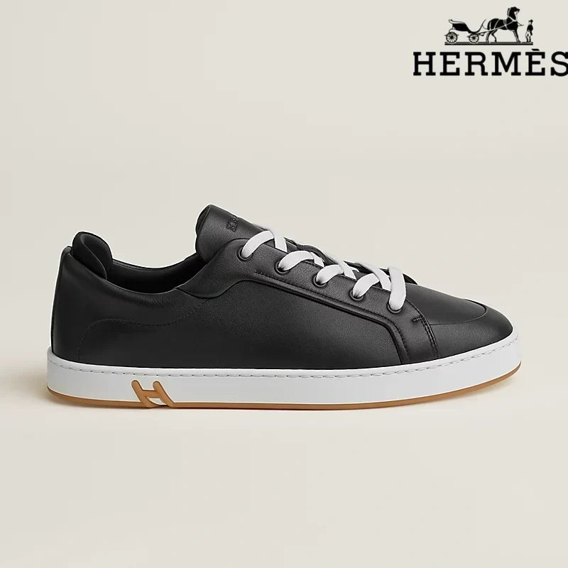 Herm¨¨s Black Leather Sneakers