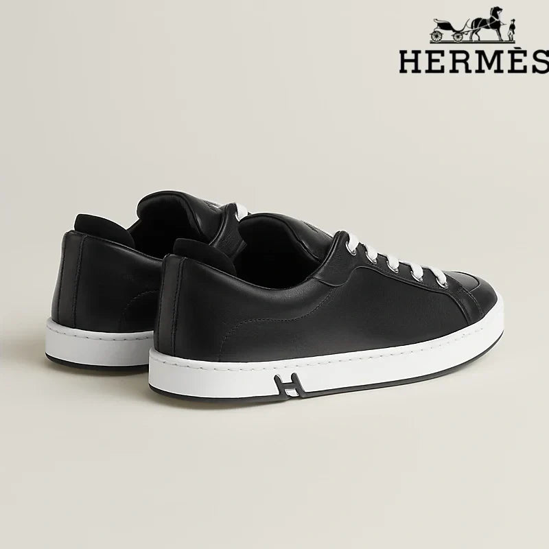 Herm¨¨s Black Leather Sneakers