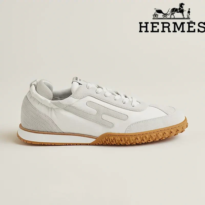 Herm¨¨s Jet Sneaker in White and Light Grey