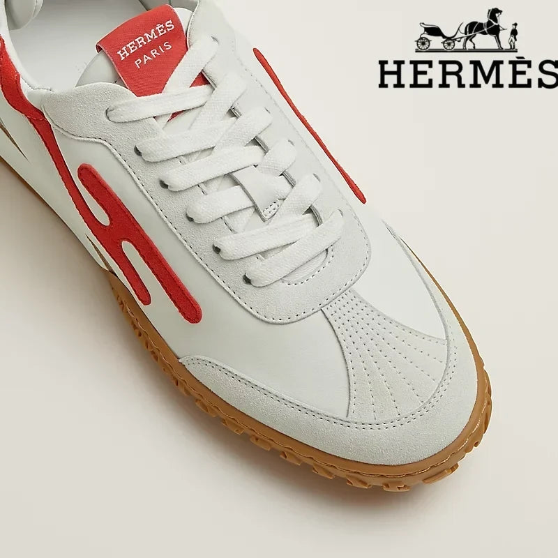 Herm¨¨s Jet Sneaker in White and Red