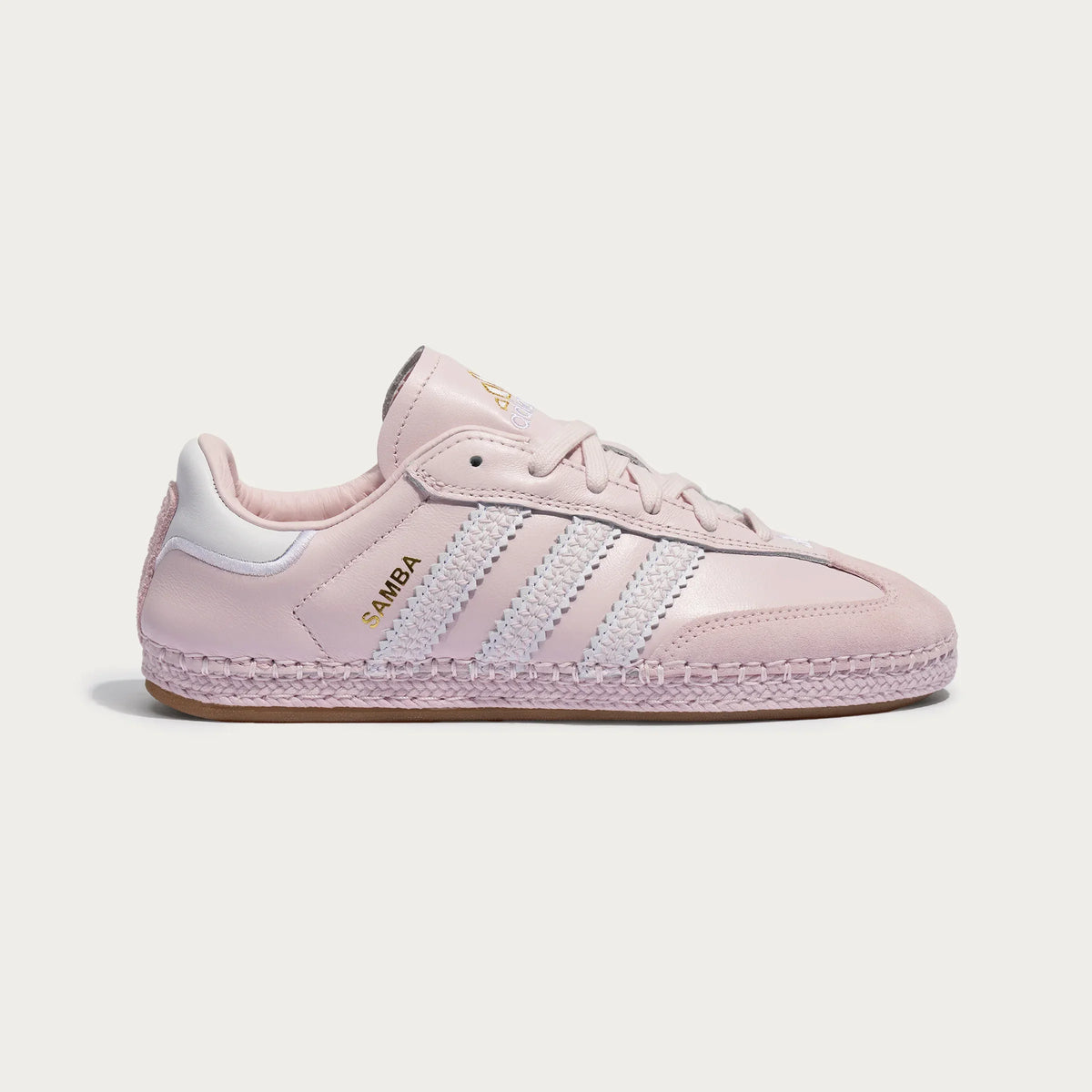Adidas Originals ¨C Light Pink Woven Sole Leather Casual Sneakers
