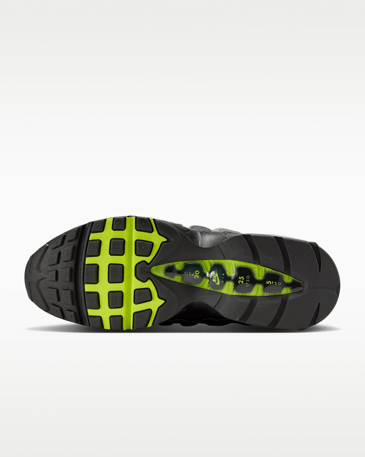 Nike Air Max 95 ¨C Grey / Volt Mesh Athletic Sneakers