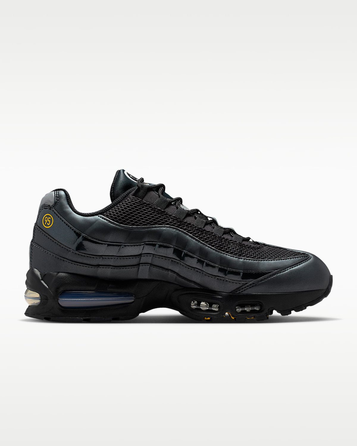 Nike Air Max 95 ¨C Black / Gold Mesh Athletic Sneakers