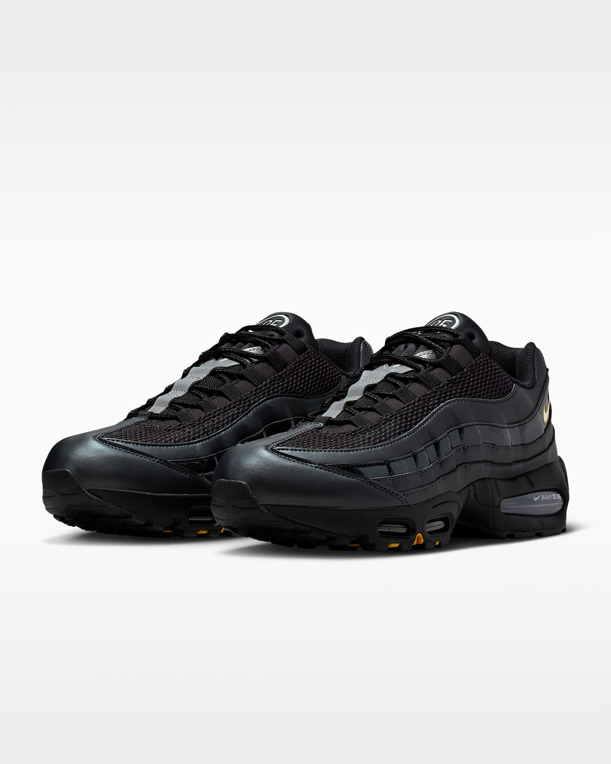 Nike Air Max 95 ¨C Black / Gold Mesh Athletic Sneakers