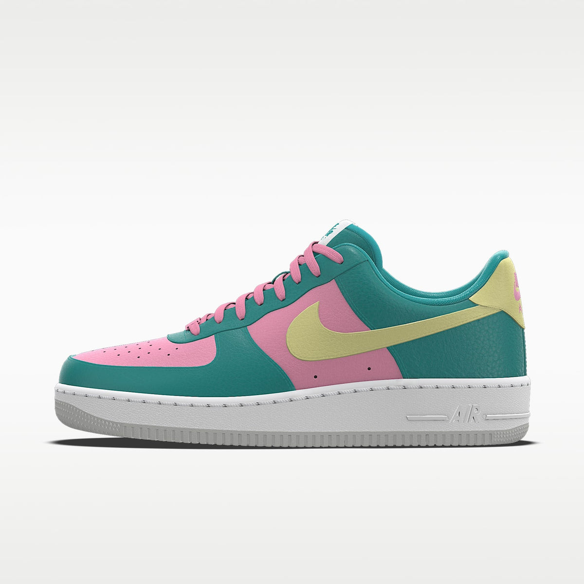 Nike Air Force 1 '07 Teal Pink Pale Yellow Multi-Color Block Sneakers mens low top shoes