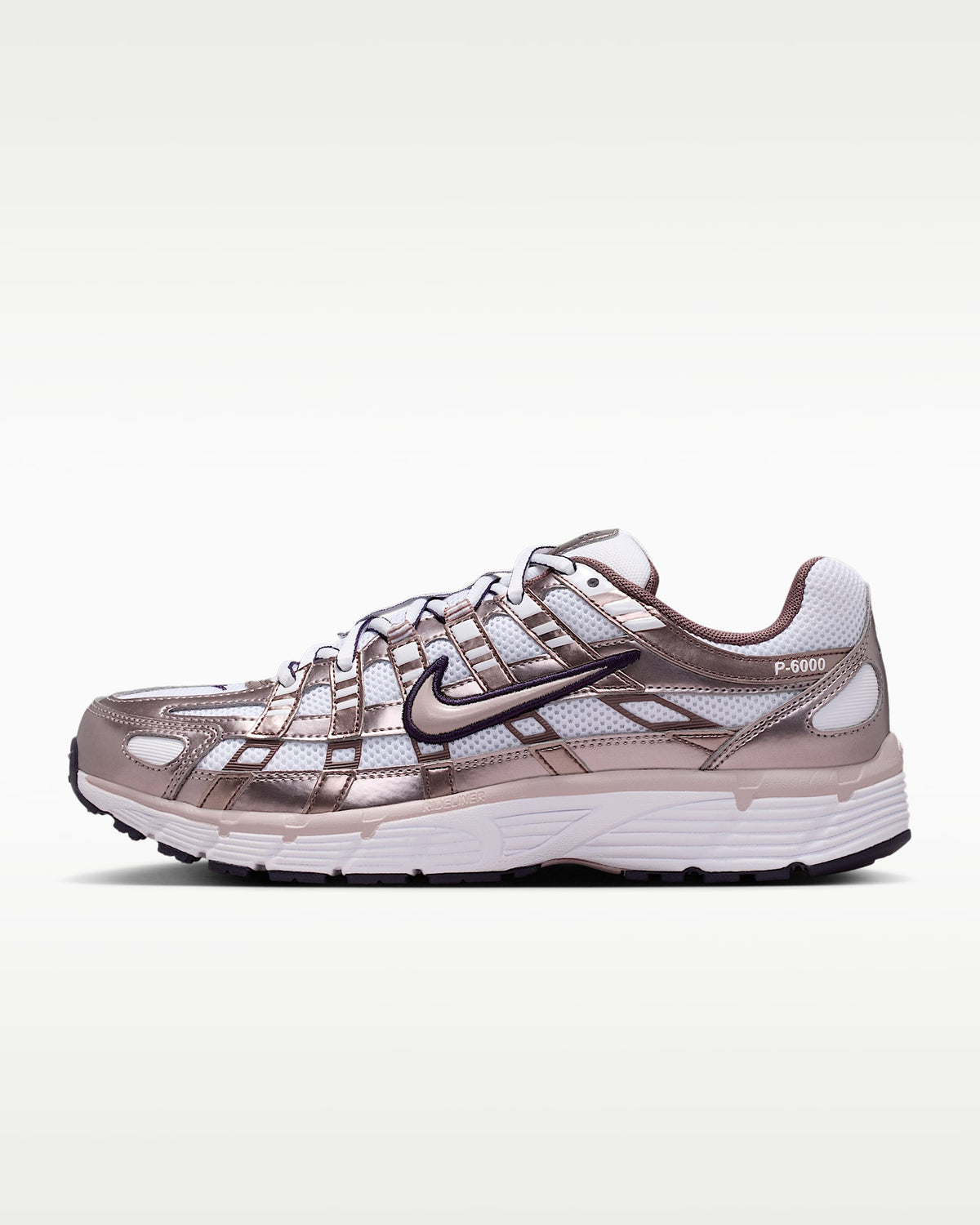 Nike P-6000 ¨C White / Metallic Rose Gold Mesh Athletic Sneakers