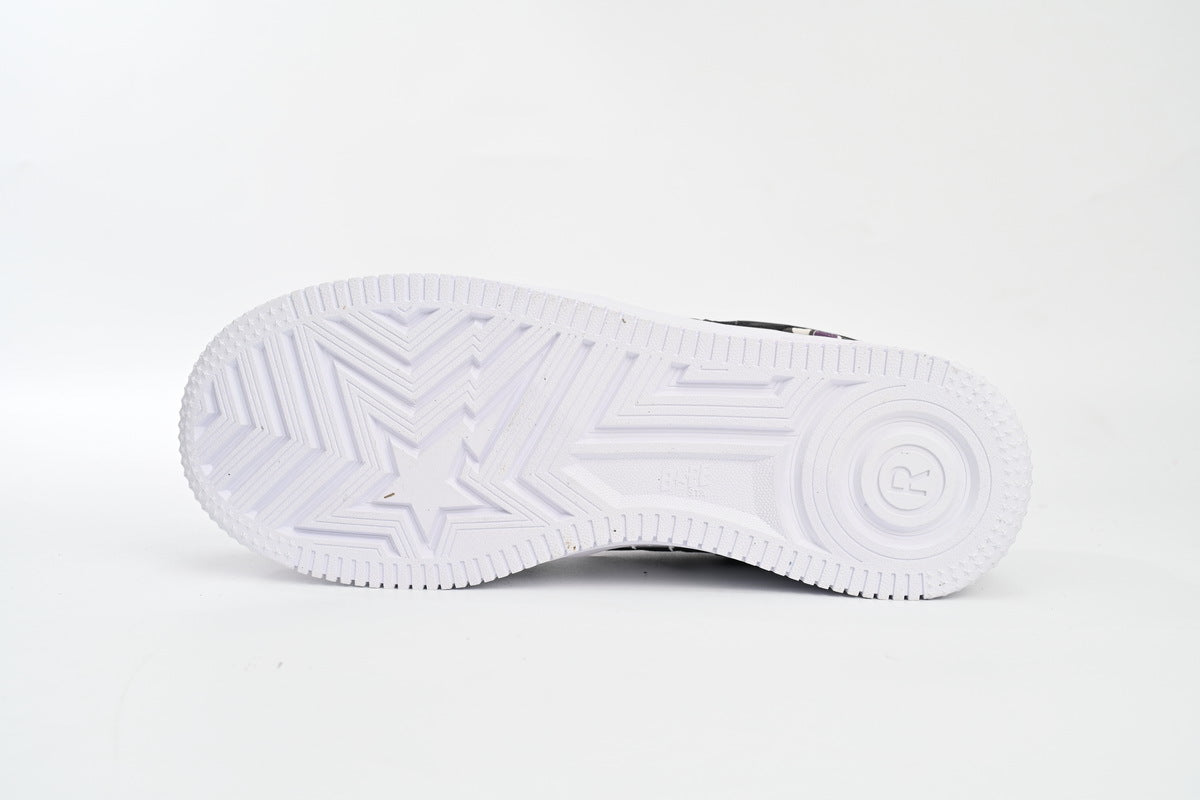 A BATHING APE BAPE STA Purple Camo & White Sneakers | Women's & Men's Skate-Inspired Shoes