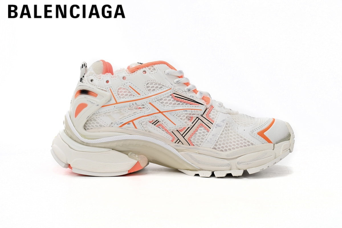 Balenciaga Runner men's shoes  women sneakers ¡ª White / Orange
