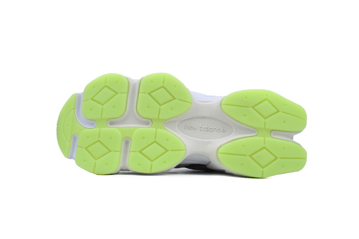 New Balance 9060 Women's & Men's Grey Neon Green Chunky Retro Sneakers