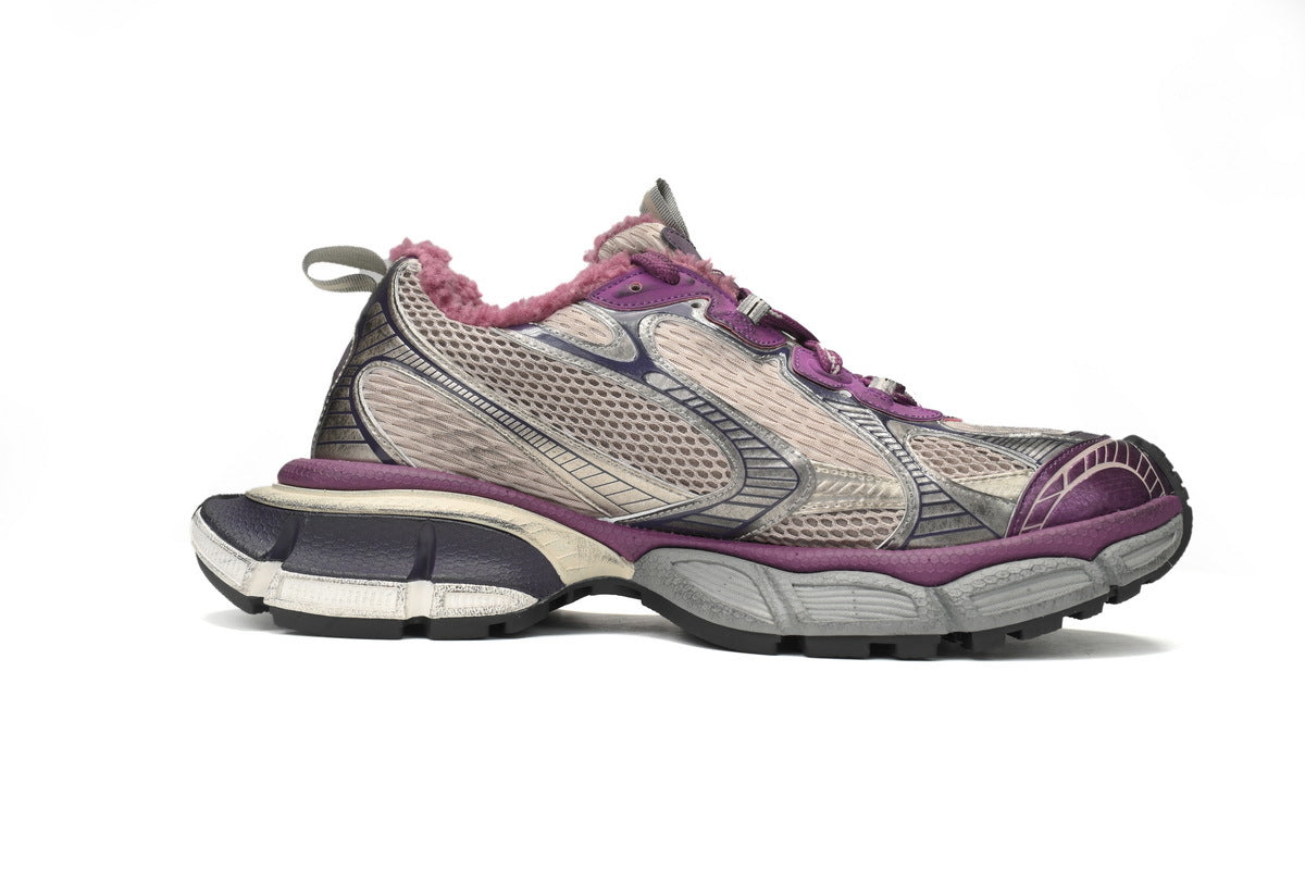 Balenciaga 3XL men's shoes Track Sneaker ¨C Low-Top Chunky Sole balenciaga runners Grey-purple